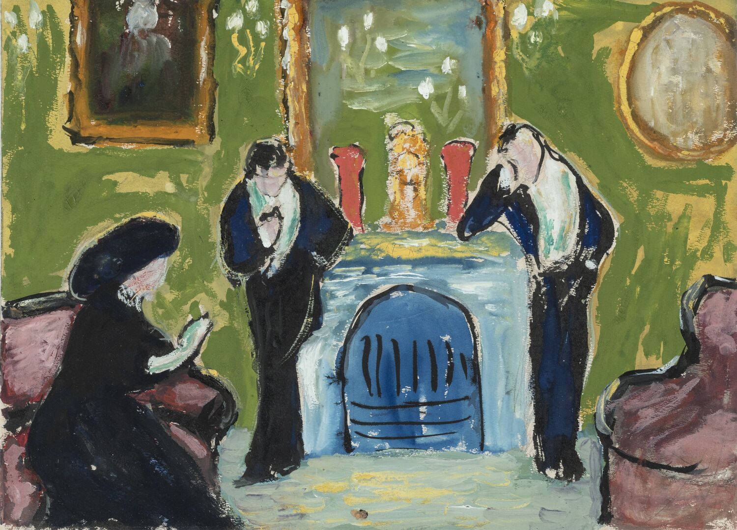 Marianne von Werefkin, Am Kamin, um 1910, Museum Wiesbaden